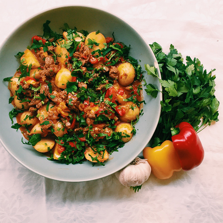 Spanish Beef with a special veggie sauce