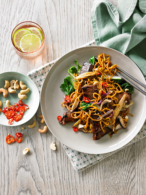 Stir-fried beef with Asian greens and cashews recipe | Australian Beef ...