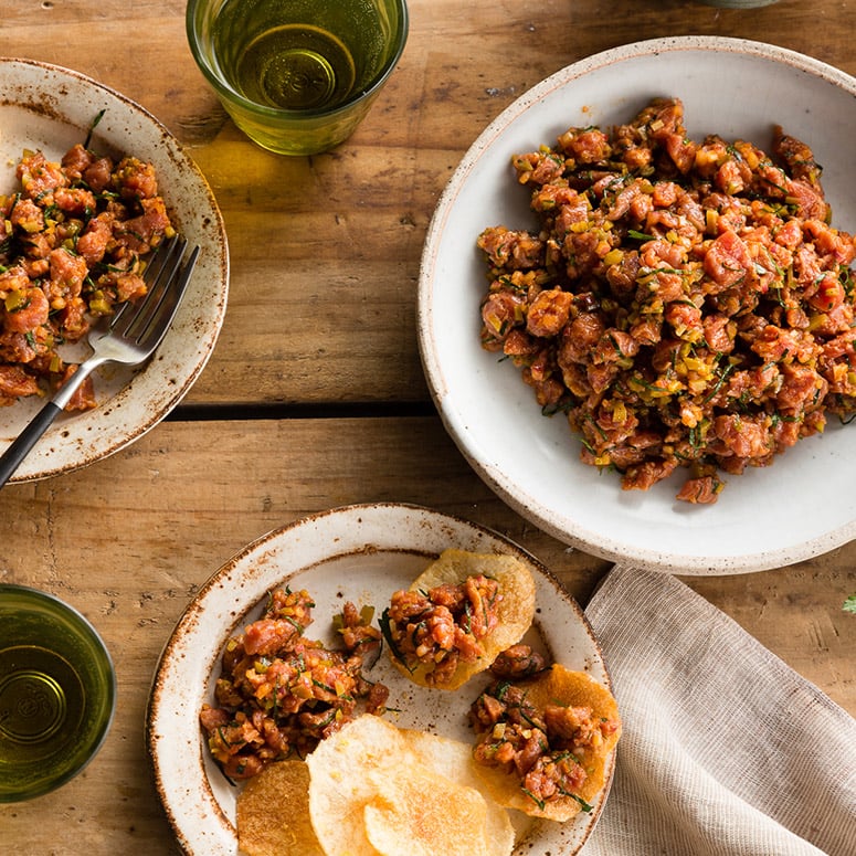 Frank Camorra’s beef tartare